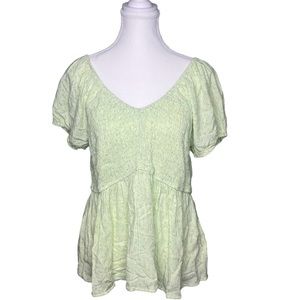 Freshman Green Floral 1XL Top